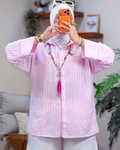 Striped Oversized Linen Shirt 2613