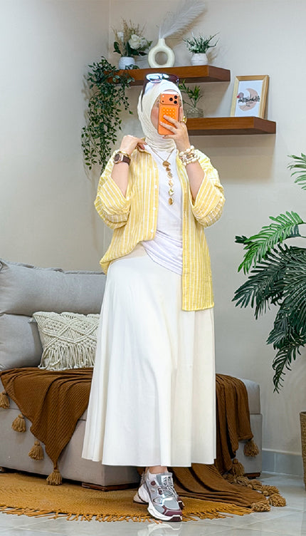 Striped Oversized Linen Shirt 2613