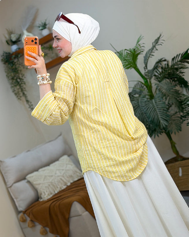 Striped Oversized Linen Shirt 2613
